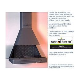 Cheminée Frontale Avec Porte + Base Et Foyer Fonte Ch88 - Anthracite