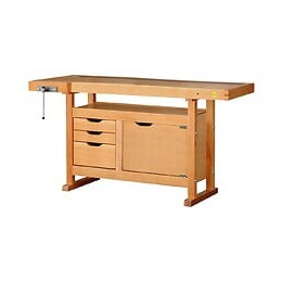 Etabli Bois 3 Tiroirs 1 Porte - H 0,82 X L 0,50 X L 1,50 M