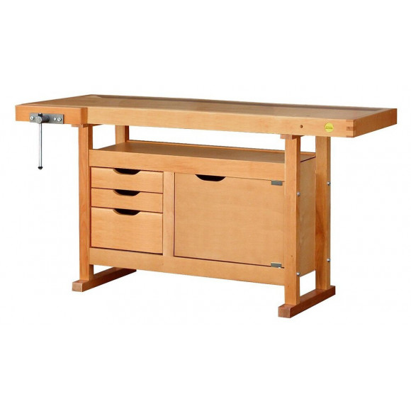 Etabli Bois 3 Tiroirs 1 Porte - H 0,82 X L 0,50 X L 1,50 M