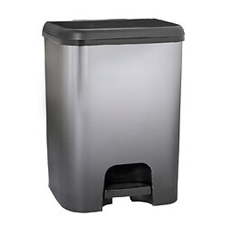 Poubelle De Cuisine À Pédale Seattle Métallisé Noir Plastique 30l