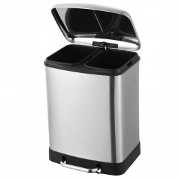Poubelle Tri Sélectif Greenwich Argent Inox 24l