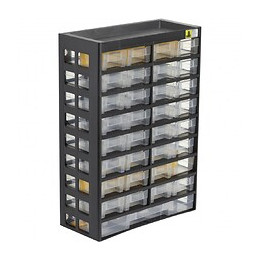 Casier À Vis Plastique 33 Tiroirs, H. 43.5 X L. 30.3 X P. 13.6 Cm