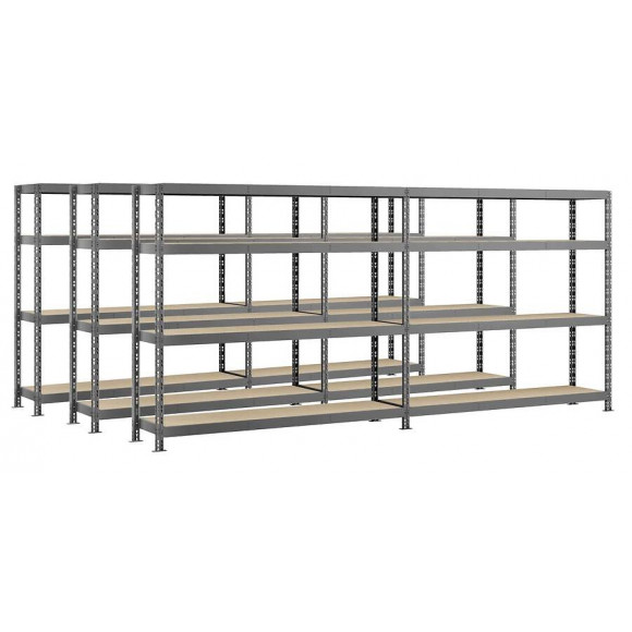 Lot De 3 Étagères Double Rack Modulö - 290 X 50 Cm - 8 Plateaux