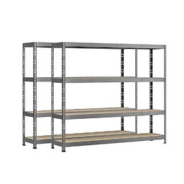 Lot De 2 Étagères Rack - 4 Plateaux - 220 X 40 Cm - Charge Lourde