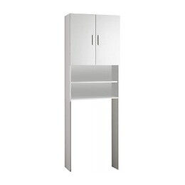 Armoire Rangement Meuble Machine A Laver Toilette Salle De Bain 2 Portes 2 Compartiments