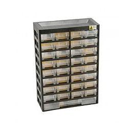 Casier À Vis Plastique 33 Tiroirs, H. 43.5 X L. 30.3 X P. 13.6 Cm