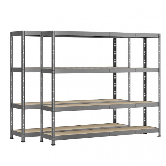 Lot De 2 Étagères Rack - 4 Plateaux - 220 X 40 Cm - Charge Lourde