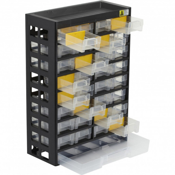 Casier À Vis Plastique 33 Tiroirs, H. 43.5 X L. 30.3 X P. 13.6 Cm