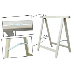 Tréteau Bois 75x75 Cm Pin Traité