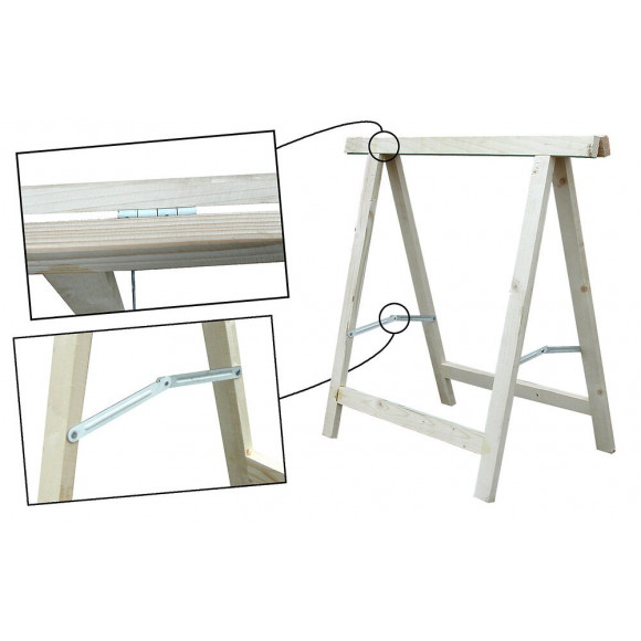 Tréteau Bois 75x75 Cm Pin Traité