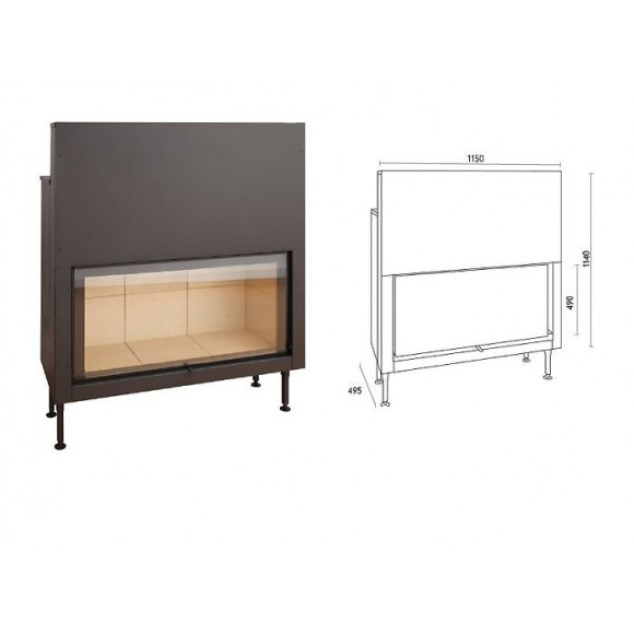 Pack Insert Large Vision C-1150es Porte Guillotine - 16kw + Kit Ventilation