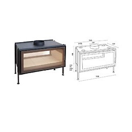 Pack Insert Large Vision C-1000df - 13kw + 2x Cadre 4 Côtés Verre + Kit Ventilation