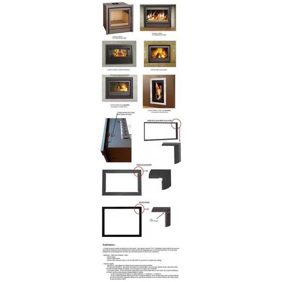 Pack Insert Large Vision C-1000df - 13kw + 2x Cadre 4 Côtés Verre + Kit Ventilation