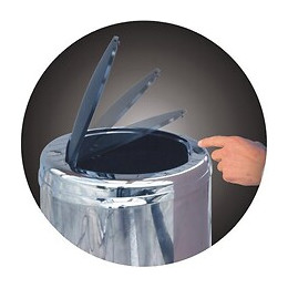 Poubelle De Cuisine Push Tokyo Argent Inox 30l