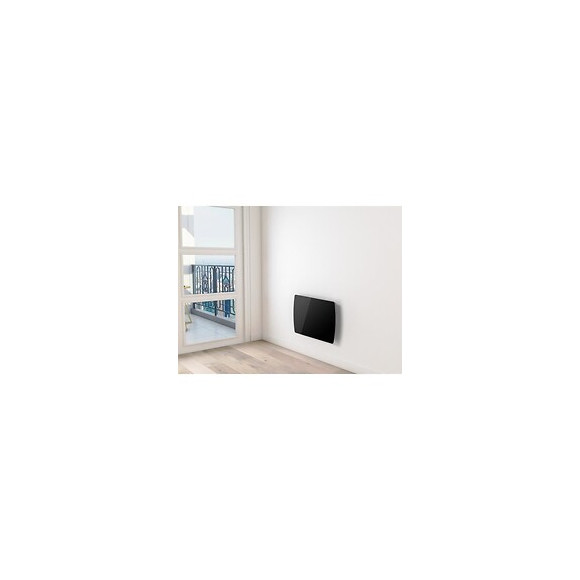 Oceanic 1000 Watts Rubis Radiateur Electrique Fixe A Inertie Seche - Ceramique - Facade Verre - Noir