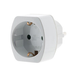 Adaptateur M France / F Schuko Blanc