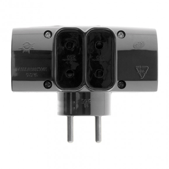 Quadriplite: 2x 16a+2x 6a Latérale Glass Noir - Tv Écran Plats - Zenitech