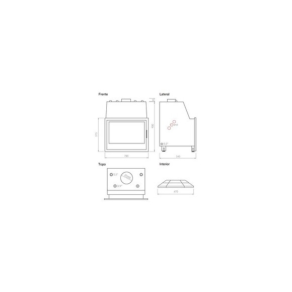 Pack Insert Chaudière À Bois Gris Acier C-680h + Cadre Quadro 40mm Verre Cristal Noir
