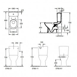 Wc À Poser Sans Bride O.novo + Abattant
