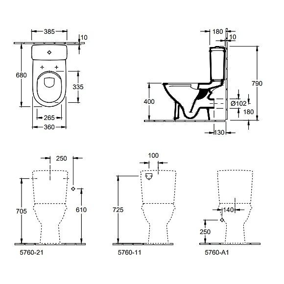 Wc À Poser Sans Bride O.novo + Abattant