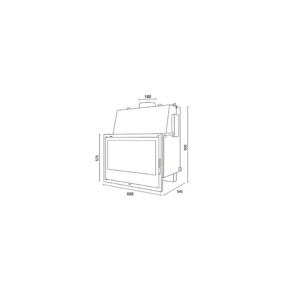 Pack Insert Chaudière À Bois Gris Acier C-670h + Cadre Quadro 40mm Verre Cristal Noir