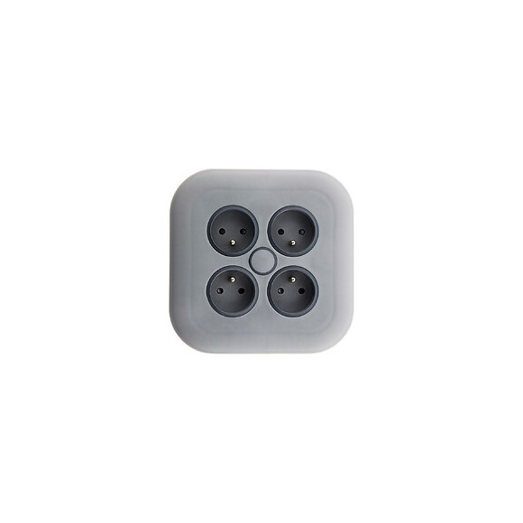 Enrouleur Domestique 4 Prises 2p+t 16a + Coupe-circuit - Gris - Zenitech