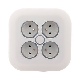 Enrouleur Domestique 4x 16a 2p+t À Fiche Extraplate 3g1mm² - 7m Blanc - Zenitech