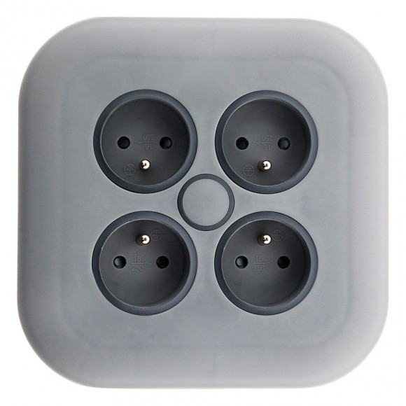 Enrouleur Domestique 4 Prises 2p+t 16a + Coupe-circuit - Gris - Zenitech