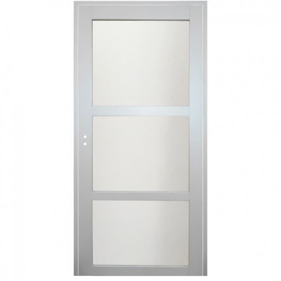 Bloc Porte En Enrobe Gris Clair Largeur 83 Poussant Droite   Fabrique Et Envoye Depuis La France