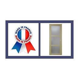 Bloc Porte 3 Carreaux Placage Ayous Largeur 73 Poussant Droite   Fabrique Et Envoye Depuis La France