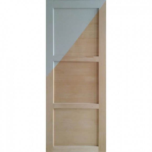 Bloc Porte 3 Panneaux Placage Ayous Largeur 73 Poussant Droite