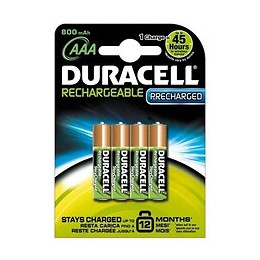 Piles Rechargeables Blister 4 * Lr03 - Aaa - 1000 Mah - Prêtes À L'empl Duracell - Hr03b4