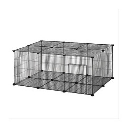 Cage Parc Enclos Rongeurs Modulable Dim. L 105 X L 70 X H 45 Cm 1 Porte Fil Métallique Noir