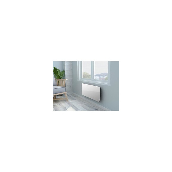 Oceanic 2000 Watts Rubis Radiateur Electrique Fixe A Inertie Seche - Ceramique - Facade Verre - Blanc