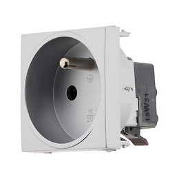 Prise 2p+t Connexion Auto. - Moteur Seul -  Silver - Simplea