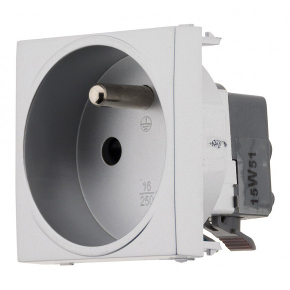 Prise 2p+t Connexion Auto. - Moteur Seul -  Silver - Simplea