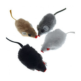 4 Souris Poils Ras 5 Cm  Jouet Pour Chat. - Animallparadise - Ap-0005