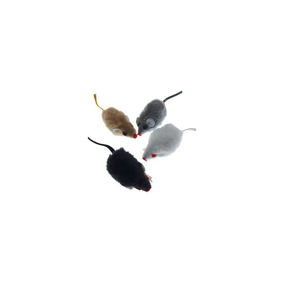 4 Souris Poils Ras 5 Cm  Jouet Pour Chat. - Animallparadise - Ap-0005