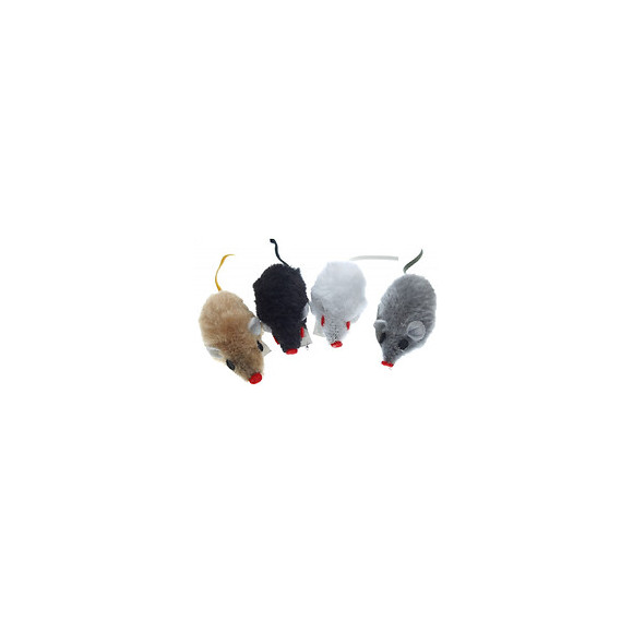 4 Souris Poils Ras 5 Cm  Jouet Pour Chat. - Animallparadise - Ap-0005