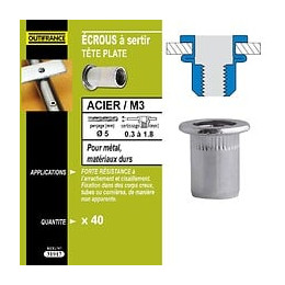 40 Écrous À Sertir M8 Ø16 X 1,5 Mm 0,5 À 3 Mm
