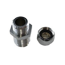 Mamelon Égal Laiton Mâle-mâle À Visser Long Lourd 1 / 2x10 En Laiton Chromé