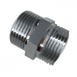 Mamelon Égal Laiton Mâle-mâle À Visser Chromé Mm 1/2 En Laiton