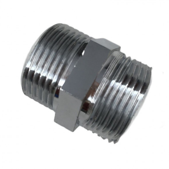 Mamelon Égal Laiton Mâle-mâle À Visser Chromé Mm 1/2 En Laiton