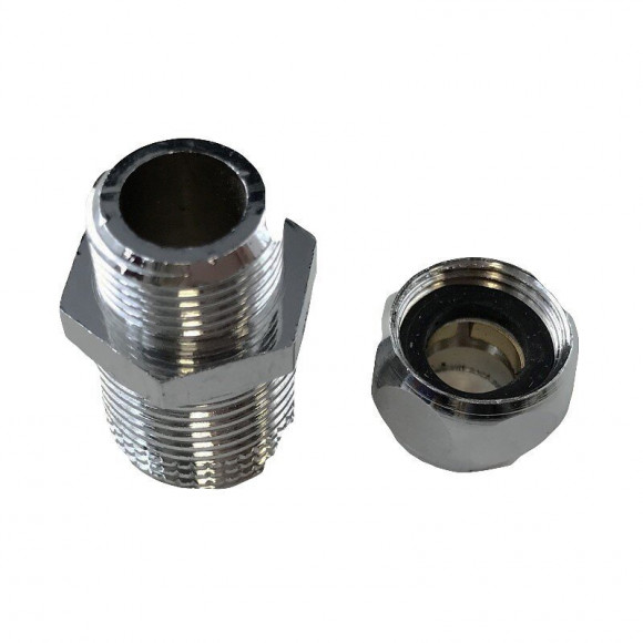 Mamelon Égal Laiton Mâle-mâle À Visser Long Lourd 1 / 2x10 En Laiton Chromé