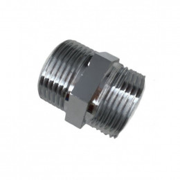 Mamelon Égal Laiton Mâle-mâle À Visser Chromé Mm ¾ Laiton