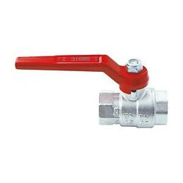 Robinet Boisseau Sphérique F F ½, Nickelé Avec Poignée Rouge