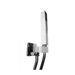 Ensemble Douchette Avec Prise D'eau Carréé, En Laiton Chromé