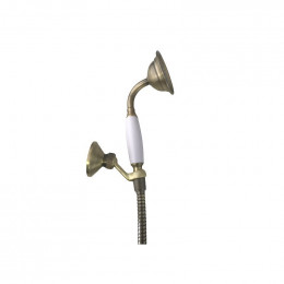 Kit Ensemble De Douche Duplex Style Rétro Vieux Laiton Vintage Douchette Et Flexible Avec Support