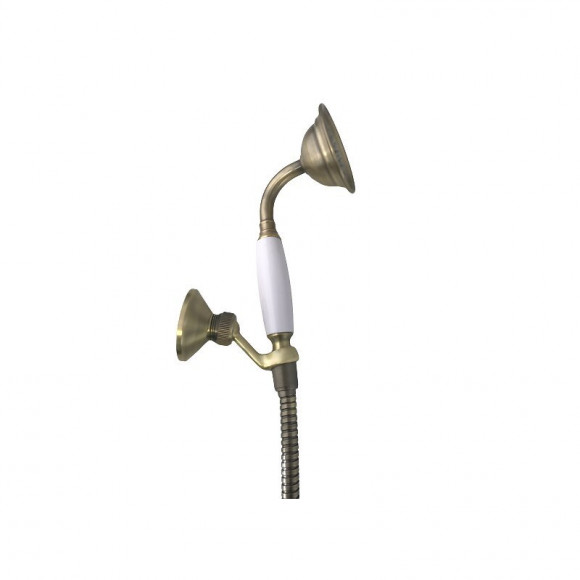 Kit Ensemble De Douche Duplex Style Rétro Vieux Laiton Vintage Douchette Et Flexible Avec Support