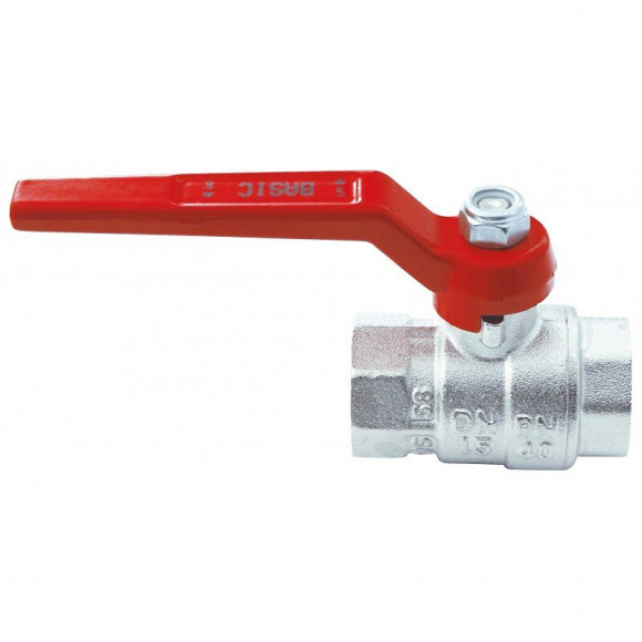 Robinet Boisseau Sphérique F F ½, Nickelé Avec Poignée Rouge